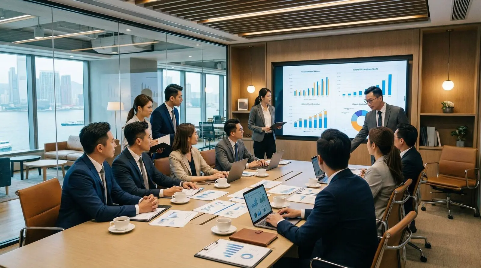 專業會計團隊會議 - 顧問團隊討論客戶財務分析和策略